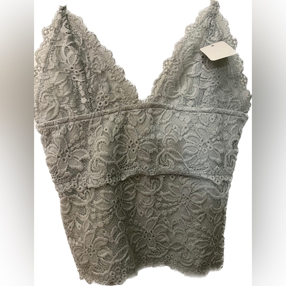 Light blue lace crop top
